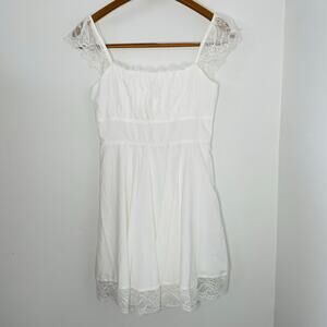 Windsor White Lace Mini Dress Sz S New Fully Lined Fit and Flare Bridal Whimsey